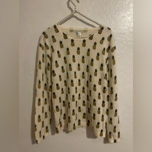 Garnet Hill Pineapple Pattern Sweater - Cream